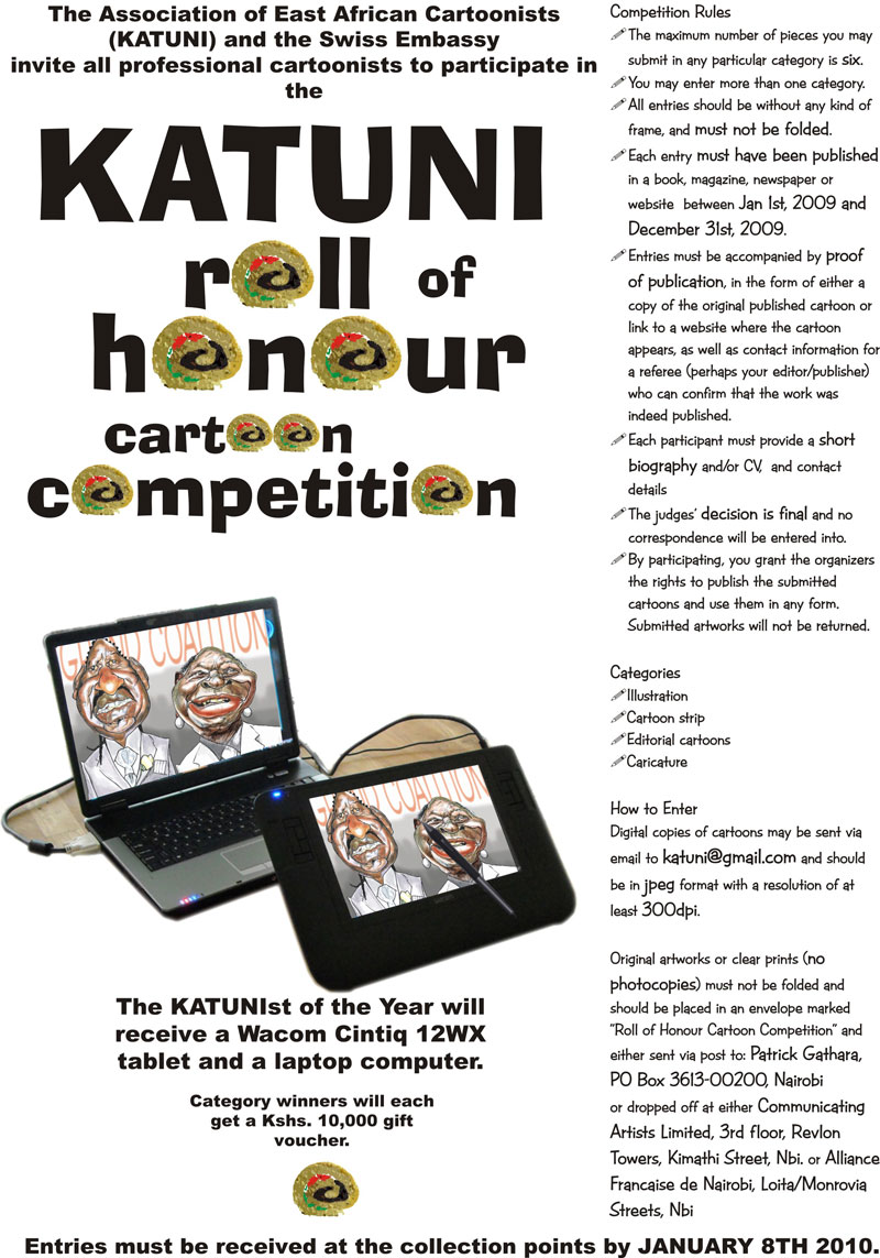  En parallèle, un concours de dessins a été organisé par l’association des dessinateurs kényans et Plumes Croisées. 